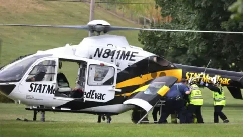 A group of law enforcement personnel injured by gunfire in Pennsylvania, with three in serious condition