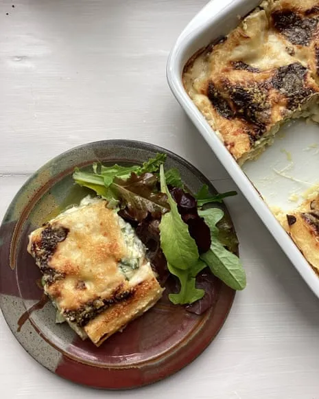A Classic Recipe for Lasagne with Zucchini and A Trio of Cheeses